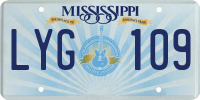 MS license plate LYG109