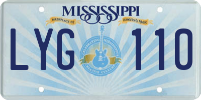 MS license plate LYG110