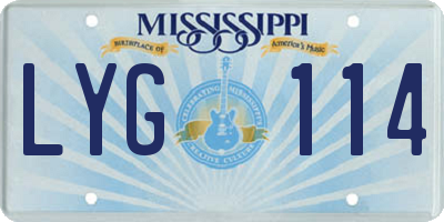 MS license plate LYG114