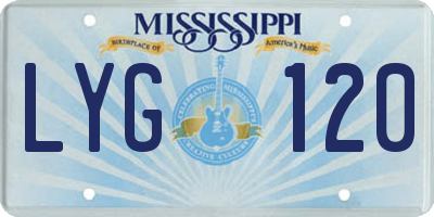 MS license plate LYG120