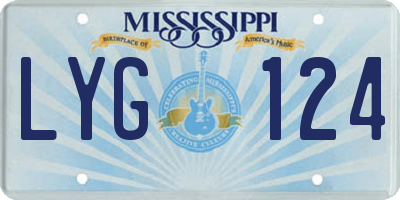 MS license plate LYG124
