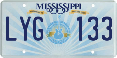 MS license plate LYG133