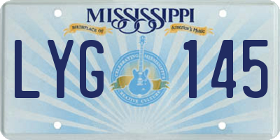 MS license plate LYG145