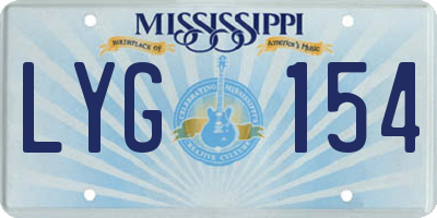 MS license plate LYG154
