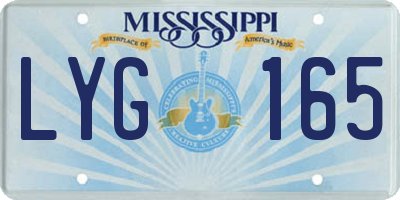 MS license plate LYG165