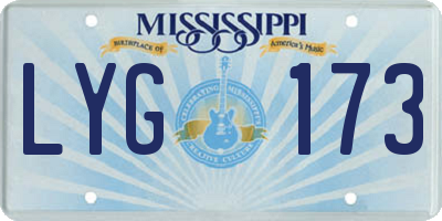 MS license plate LYG173