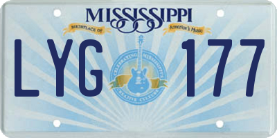MS license plate LYG177