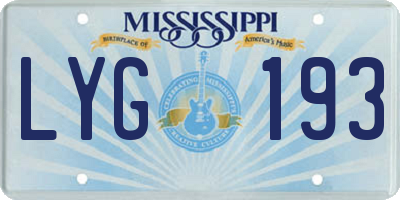 MS license plate LYG193