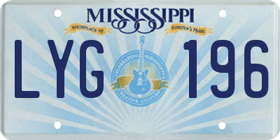 MS license plate LYG196