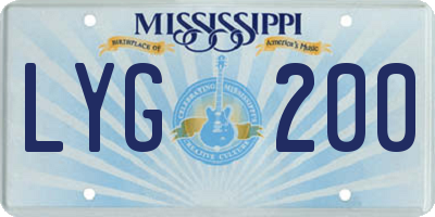 MS license plate LYG200