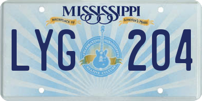 MS license plate LYG204