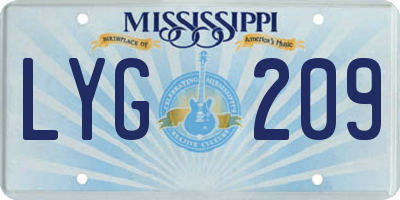 MS license plate LYG209
