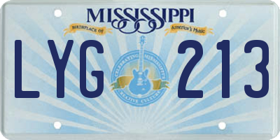 MS license plate LYG213