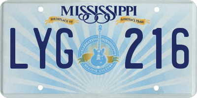 MS license plate LYG216