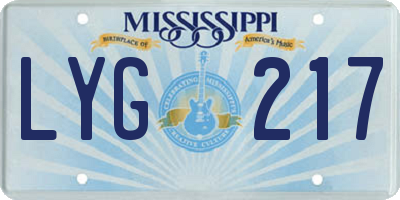 MS license plate LYG217
