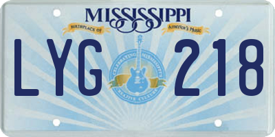 MS license plate LYG218