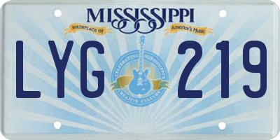 MS license plate LYG219