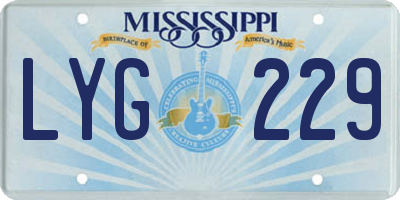 MS license plate LYG229