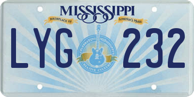MS license plate LYG232