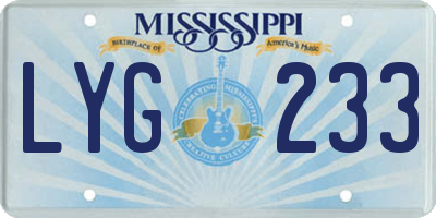 MS license plate LYG233