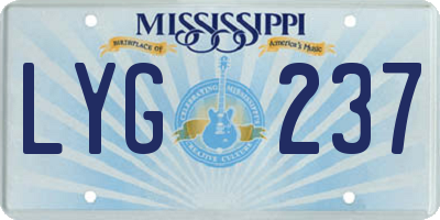 MS license plate LYG237