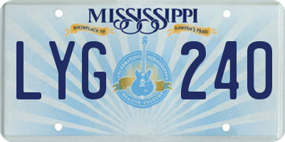 MS license plate LYG240