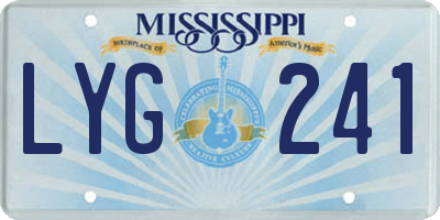 MS license plate LYG241