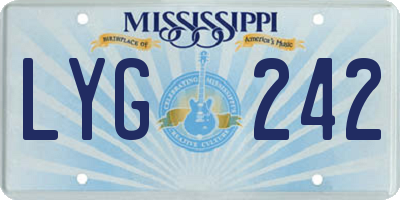 MS license plate LYG242