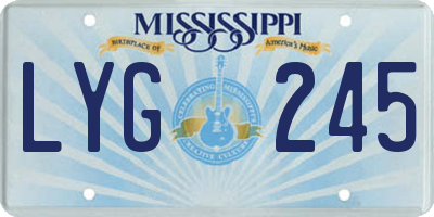 MS license plate LYG245