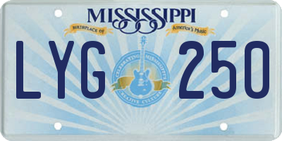 MS license plate LYG250