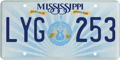 MS license plate LYG253
