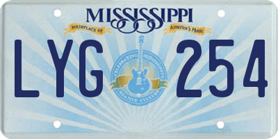 MS license plate LYG254