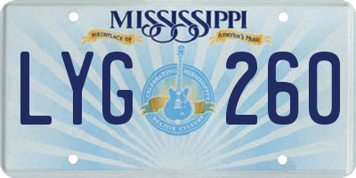 MS license plate LYG260