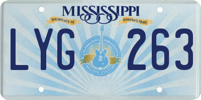 MS license plate LYG263
