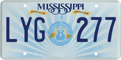 MS license plate LYG277