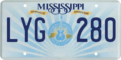 MS license plate LYG280