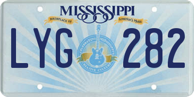 MS license plate LYG282