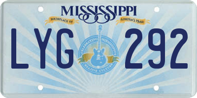 MS license plate LYG292