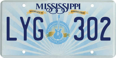MS license plate LYG302