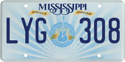 MS license plate LYG308
