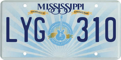 MS license plate LYG310