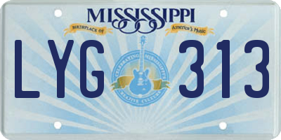 MS license plate LYG313