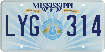 MS license plate LYG314