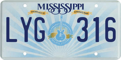 MS license plate LYG316