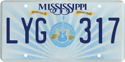 MS license plate LYG317