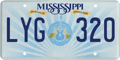 MS license plate LYG320
