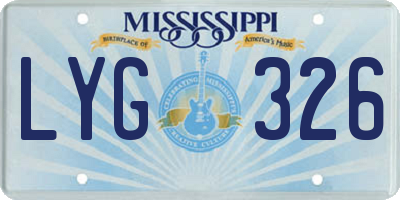 MS license plate LYG326