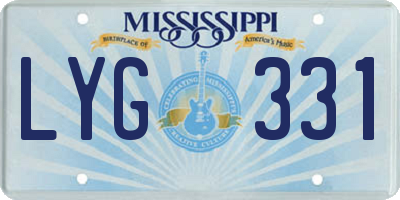 MS license plate LYG331