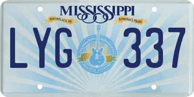 MS license plate LYG337