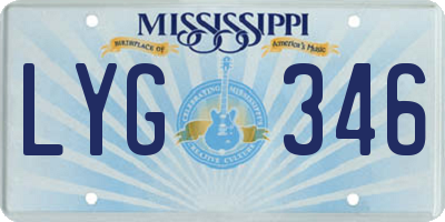 MS license plate LYG346
